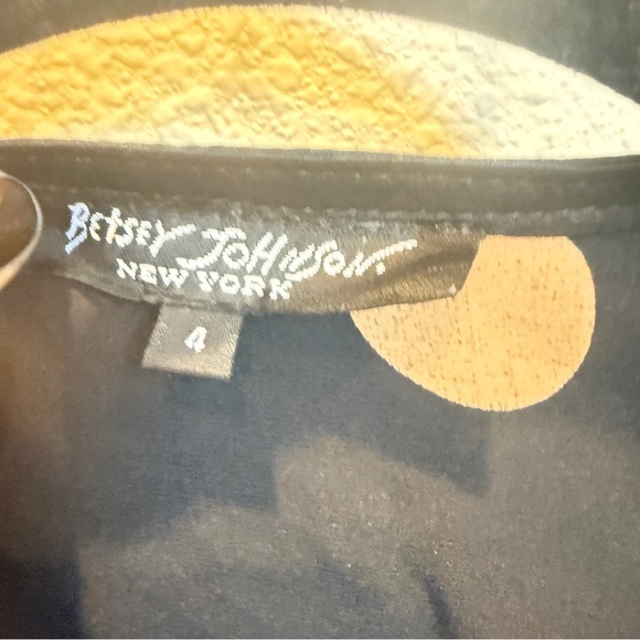 Betsey Johnson Vintage 90's Silk Polka Dot Babydoll Empire Waist w Tie Sz 4 - Picture 5 of 7